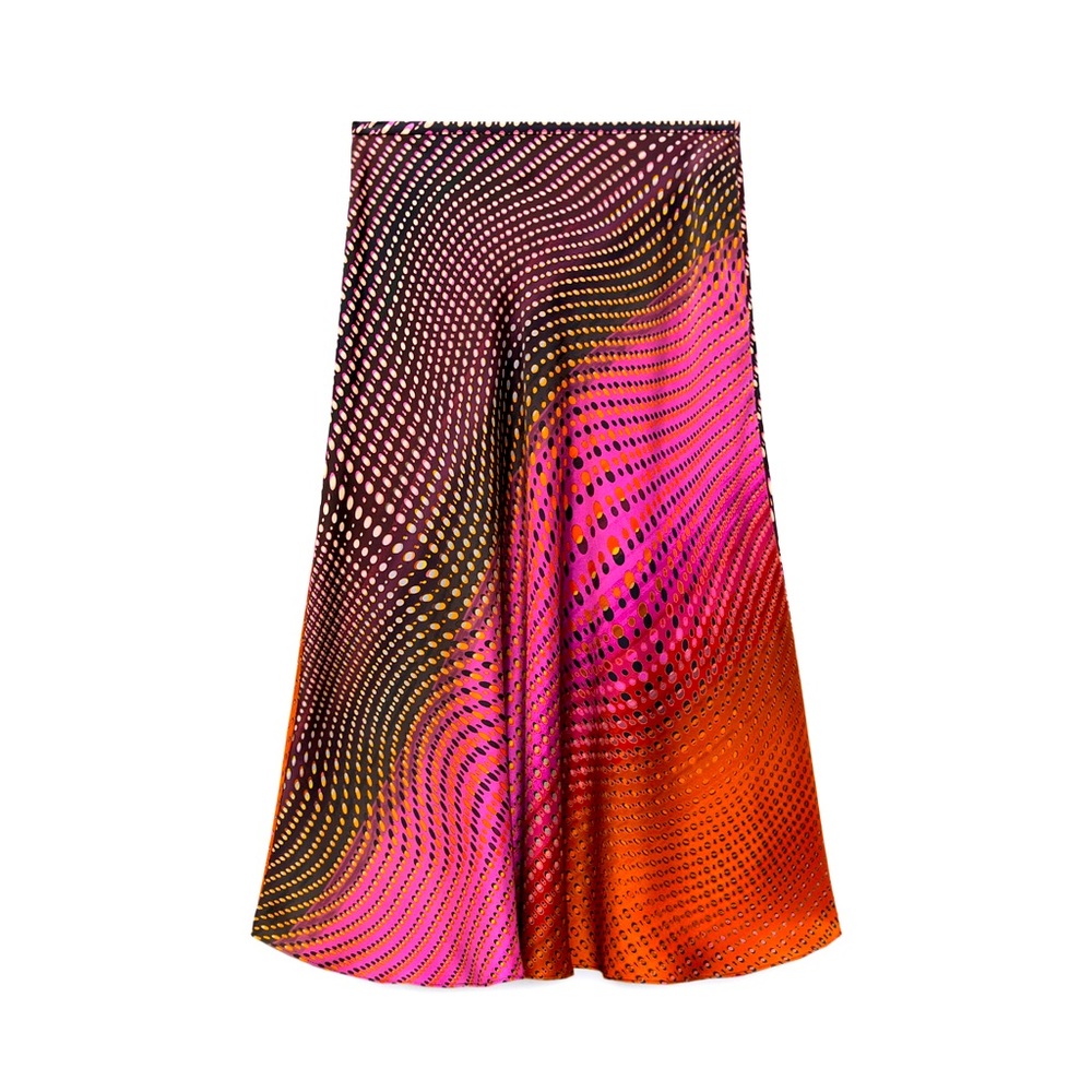 Zara colorful printed midi skirt XS fits like M NWT